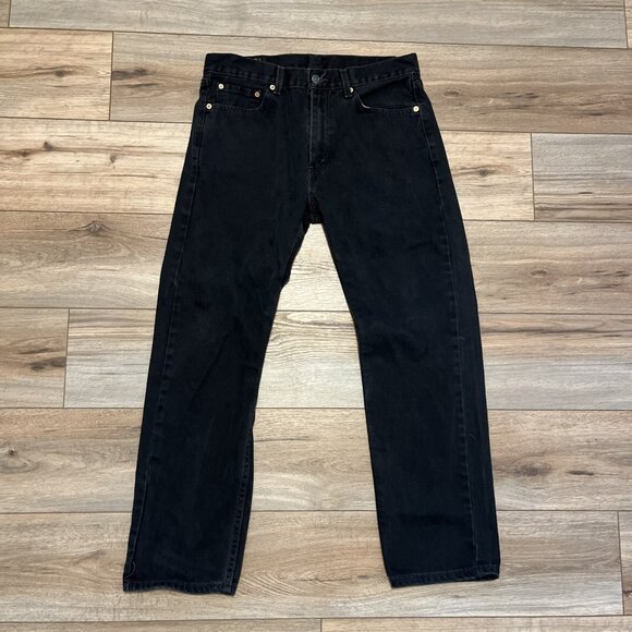 Men's Levis 505 Regular Fit Denim Jeans SZ 33x30 Black Modern Cotton Red Tab - Picture 1 of 13